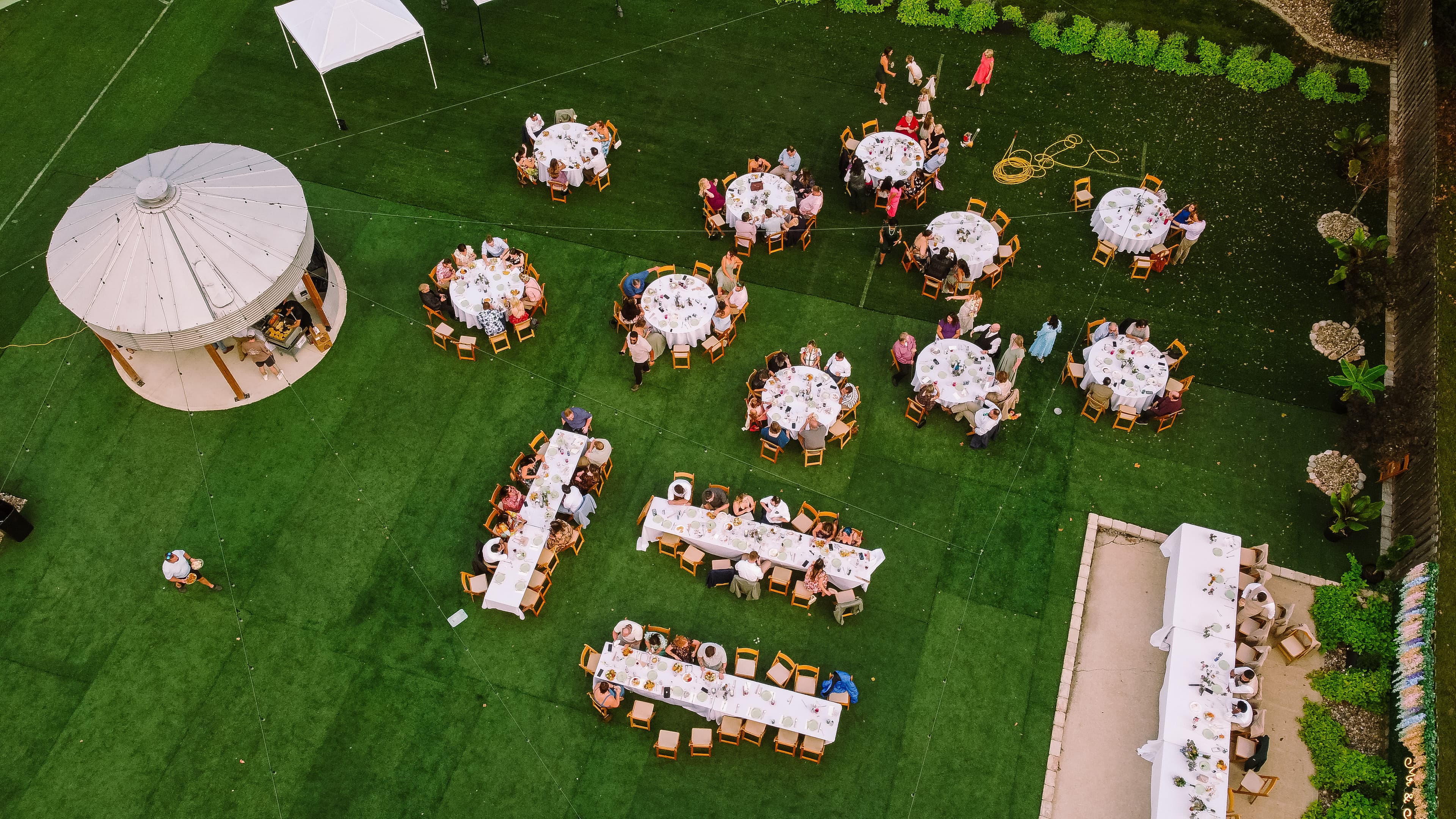 Elegant table settings for wedding reception