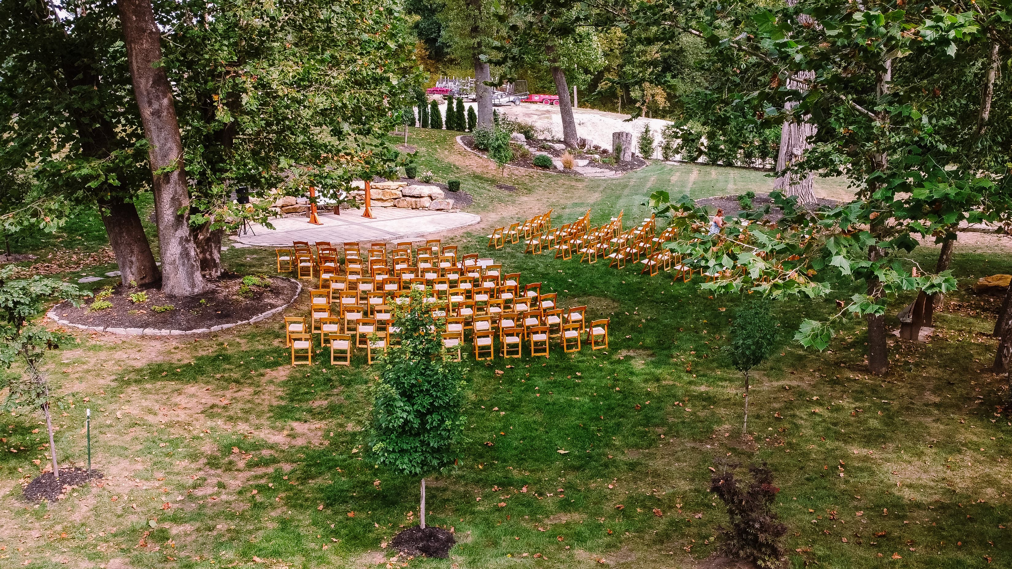 Bride and groom portrait in the garden